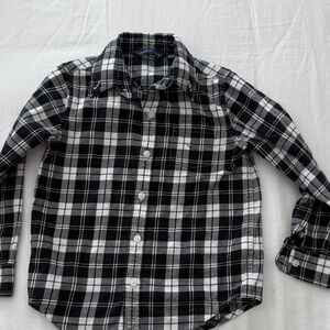 Janie and Jack Black and White Plaid Button Down Shirt